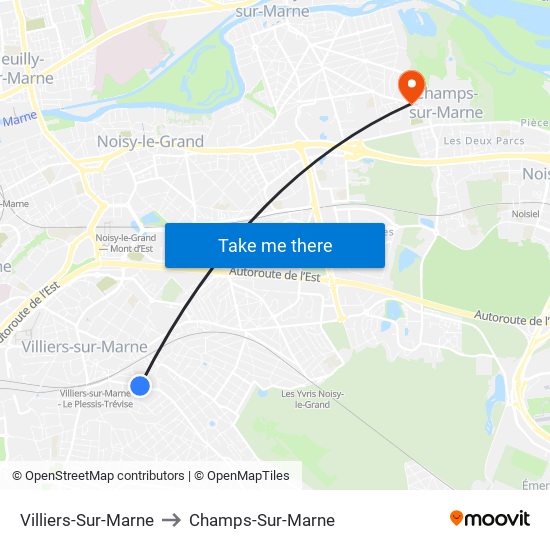 Villiers-Sur-Marne to Champs-Sur-Marne map
