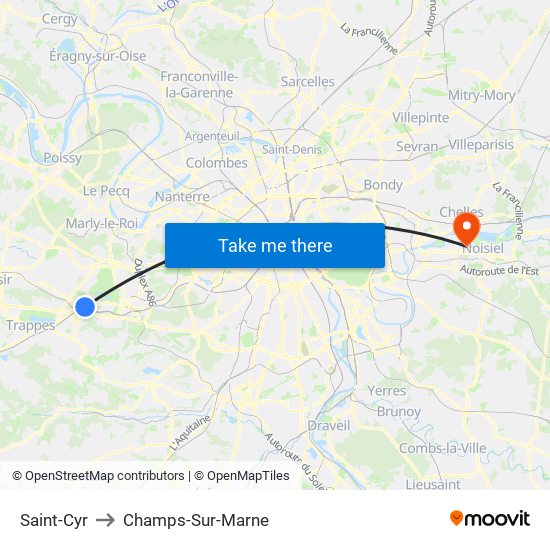 Saint-Cyr to Champs-Sur-Marne map