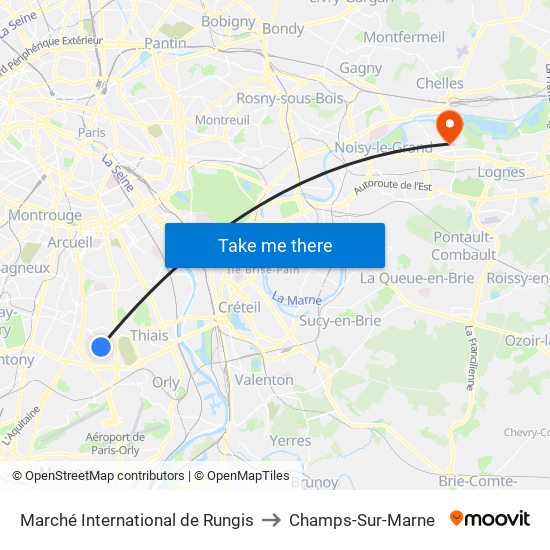 Marché International de Rungis to Champs-Sur-Marne map