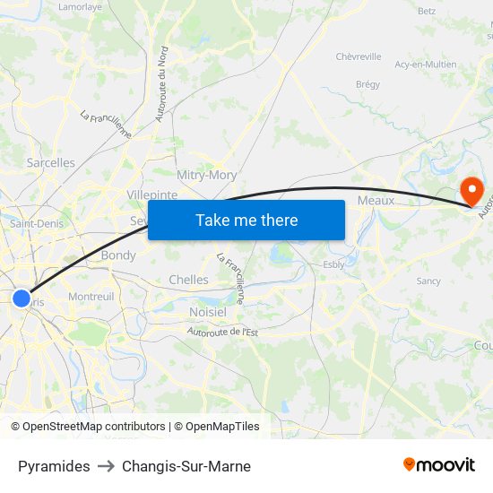 Pyramides to Changis-Sur-Marne map