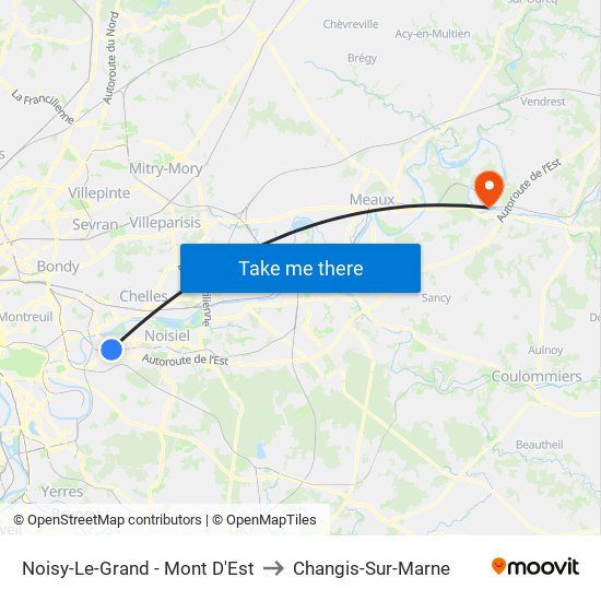 Noisy-Le-Grand - Mont D'Est to Changis-Sur-Marne map