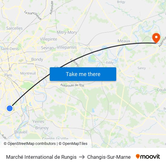 Marché International de Rungis to Changis-Sur-Marne map