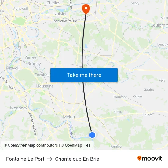 Fontaine-Le-Port to Chanteloup-En-Brie map