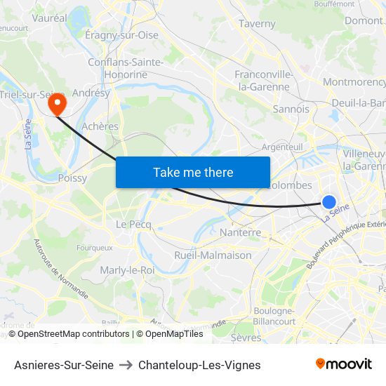 Asnieres-Sur-Seine to Chanteloup-Les-Vignes map