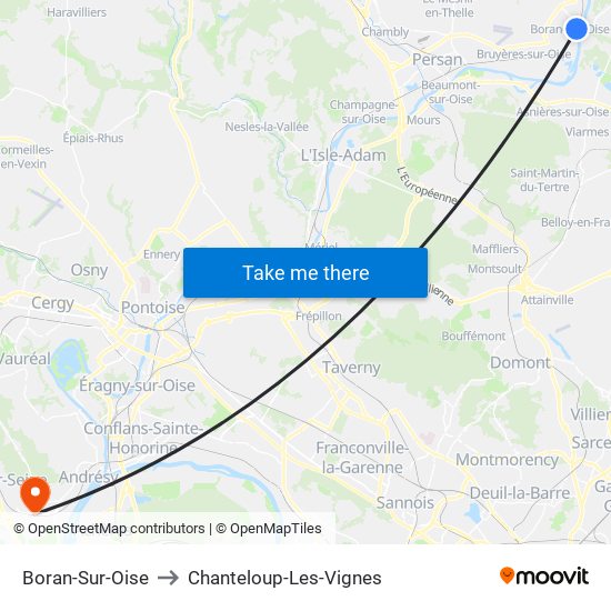 Boran-Sur-Oise to Chanteloup-Les-Vignes map