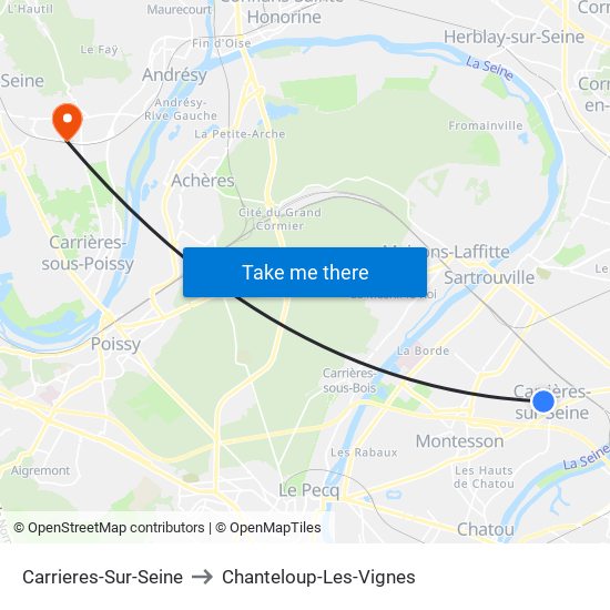 Carrieres-Sur-Seine to Chanteloup-Les-Vignes map