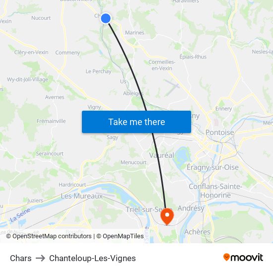 Chars to Chanteloup-Les-Vignes map