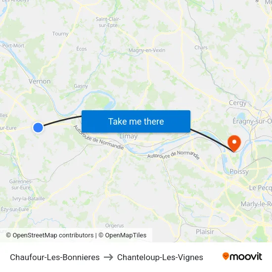 Chaufour-Les-Bonnieres to Chanteloup-Les-Vignes map
