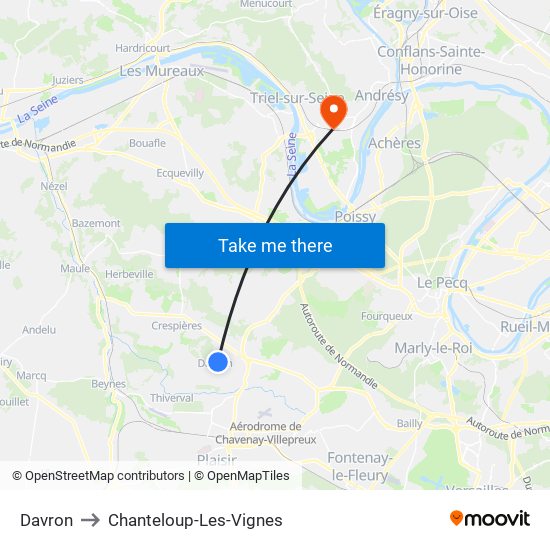 Davron to Chanteloup-Les-Vignes map