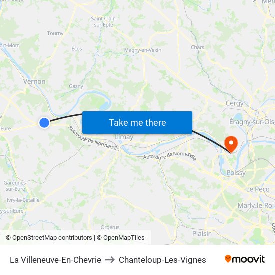 La Villeneuve-En-Chevrie to Chanteloup-Les-Vignes map