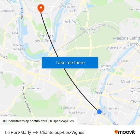 Le Port-Marly to Chanteloup-Les-Vignes map
