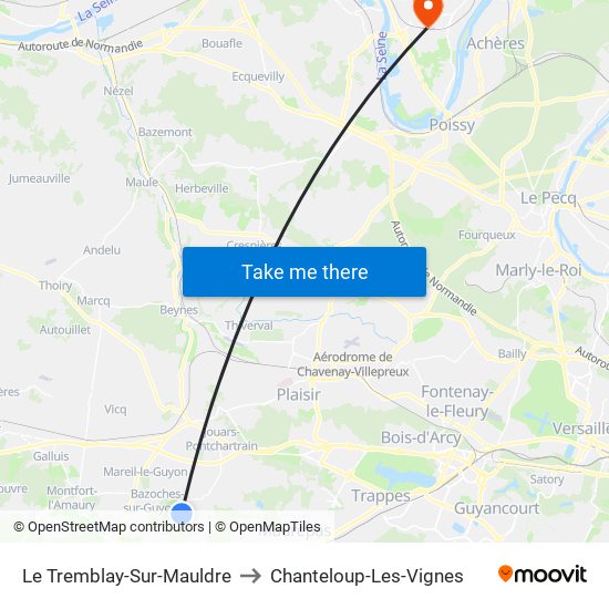 Le Tremblay-Sur-Mauldre to Chanteloup-Les-Vignes map