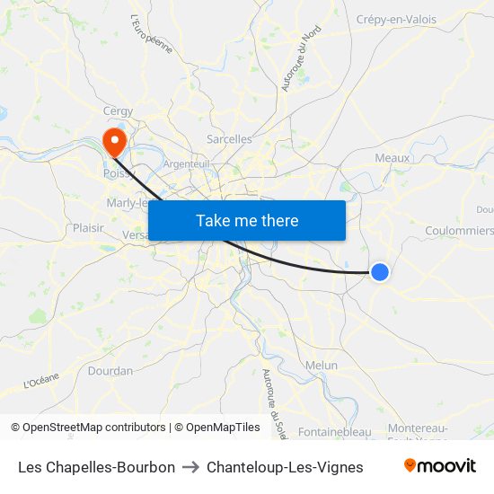 Les Chapelles-Bourbon to Chanteloup-Les-Vignes map