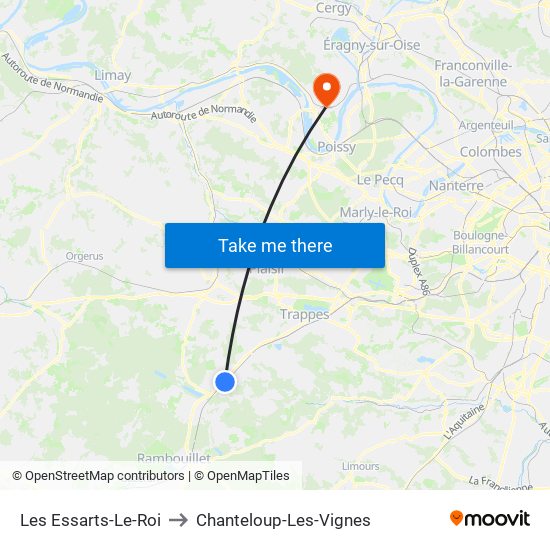 Les Essarts-Le-Roi to Chanteloup-Les-Vignes map