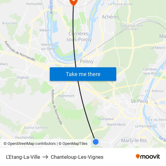 L'Etang-La-Ville to Chanteloup-Les-Vignes map