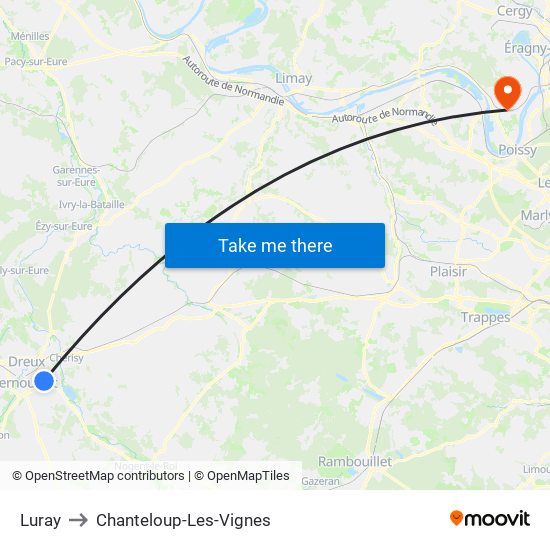 Luray to Chanteloup-Les-Vignes map