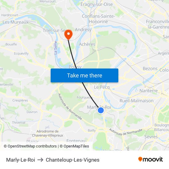 Marly-Le-Roi to Chanteloup-Les-Vignes map