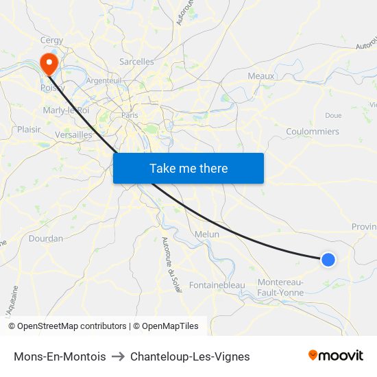 Mons-En-Montois to Chanteloup-Les-Vignes map