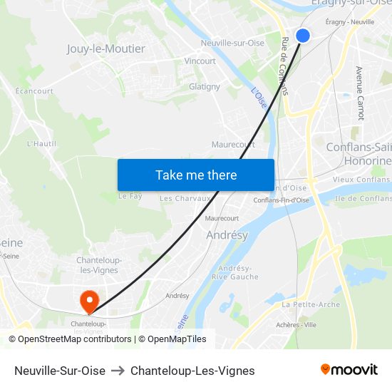 Neuville-Sur-Oise to Chanteloup-Les-Vignes map