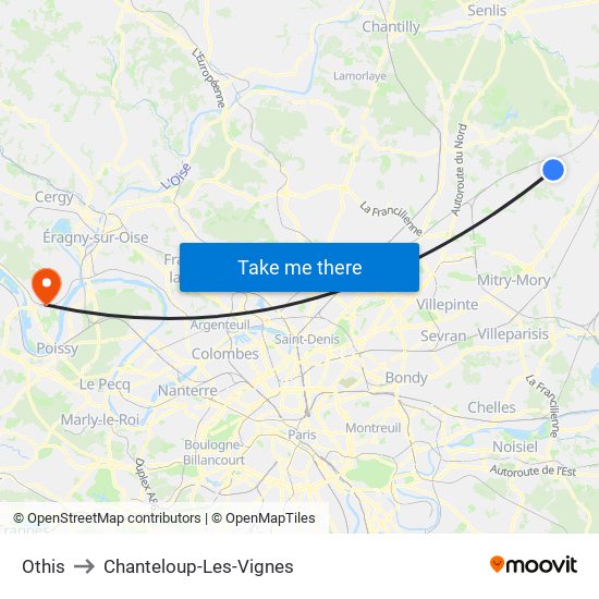 Othis to Chanteloup-Les-Vignes map