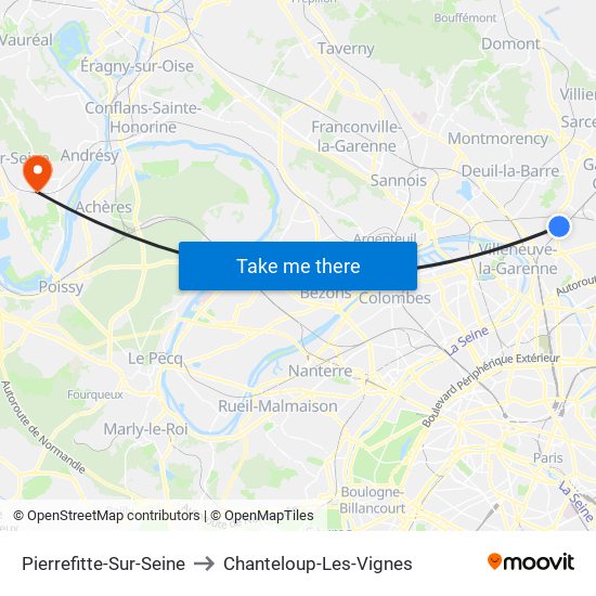 Pierrefitte-Sur-Seine to Chanteloup-Les-Vignes map