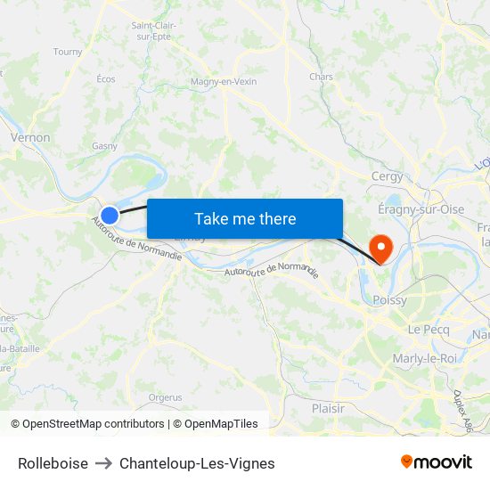 Rolleboise to Chanteloup-Les-Vignes map