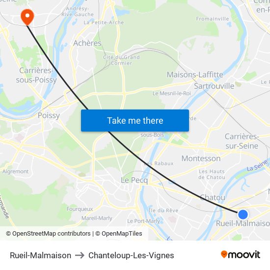 Rueil-Malmaison to Chanteloup-Les-Vignes map
