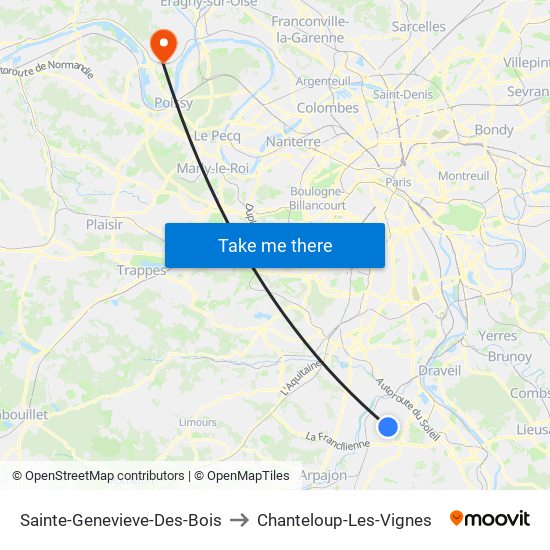 Sainte-Genevieve-Des-Bois to Chanteloup-Les-Vignes map