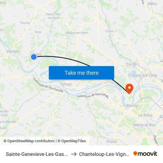 Sainte-Genevieve-Les-Gasny to Chanteloup-Les-Vignes map