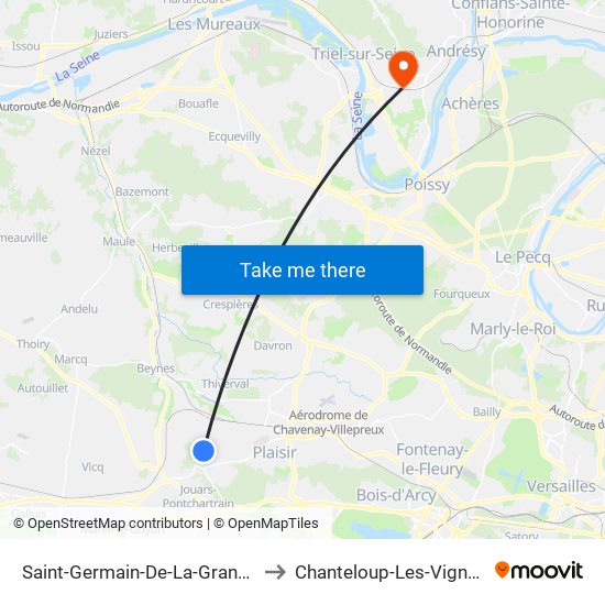 Saint-Germain-De-La-Grange to Chanteloup-Les-Vignes map