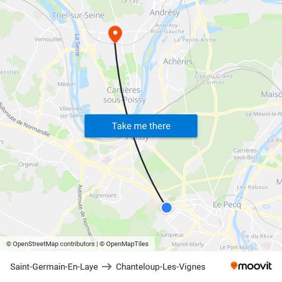 Saint-Germain-En-Laye to Chanteloup-Les-Vignes map