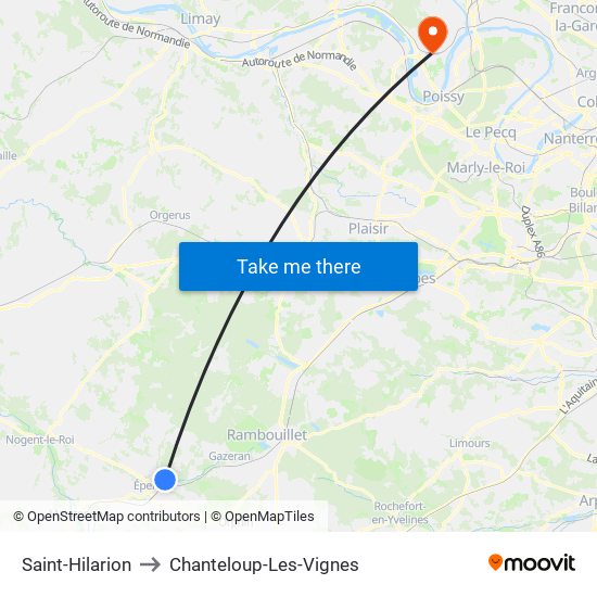 Saint-Hilarion to Chanteloup-Les-Vignes map