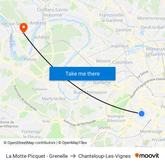 La Motte-Picquet - Grenelle to Chanteloup-Les-Vignes map