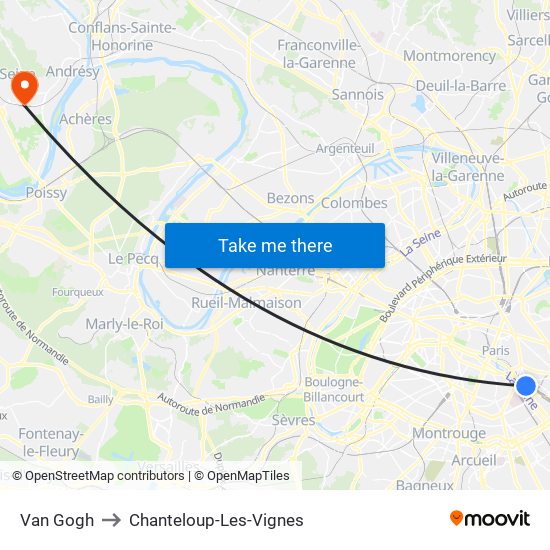 Van Gogh to Chanteloup-Les-Vignes map