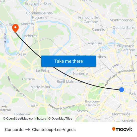 Concorde to Chanteloup-Les-Vignes map