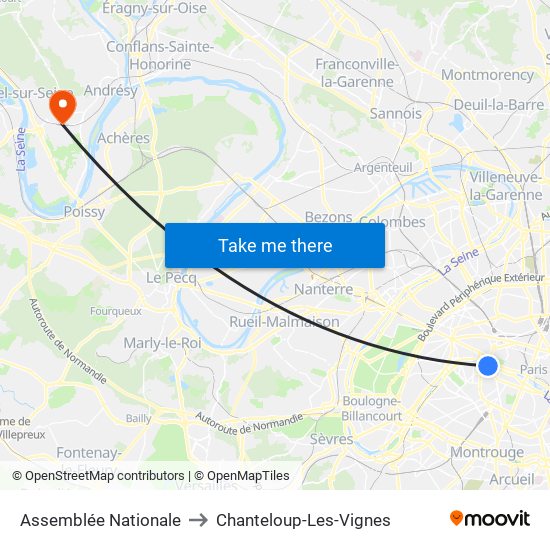 Assemblée Nationale to Chanteloup-Les-Vignes map