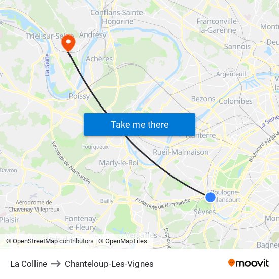 La Colline to Chanteloup-Les-Vignes map