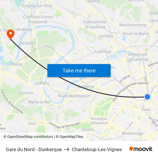 Gare du Nord - Dunkerque to Chanteloup-Les-Vignes map