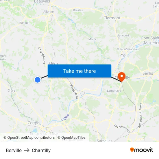Berville to Chantilly map