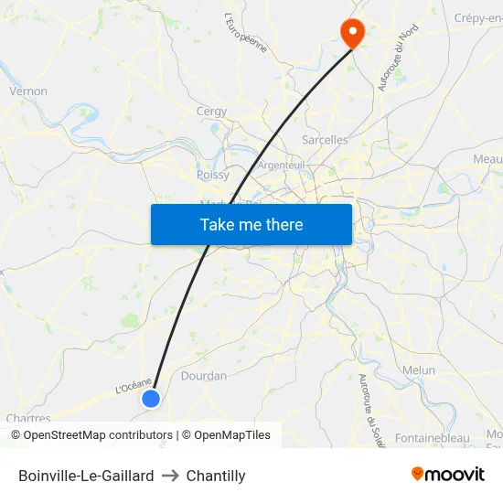 Boinville-Le-Gaillard to Chantilly map