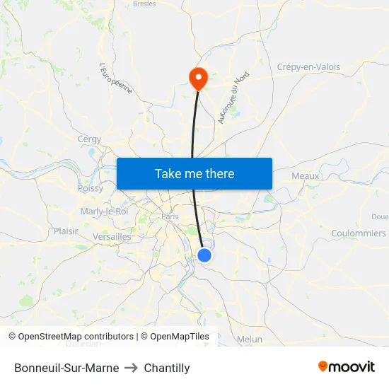 Bonneuil-Sur-Marne to Chantilly map
