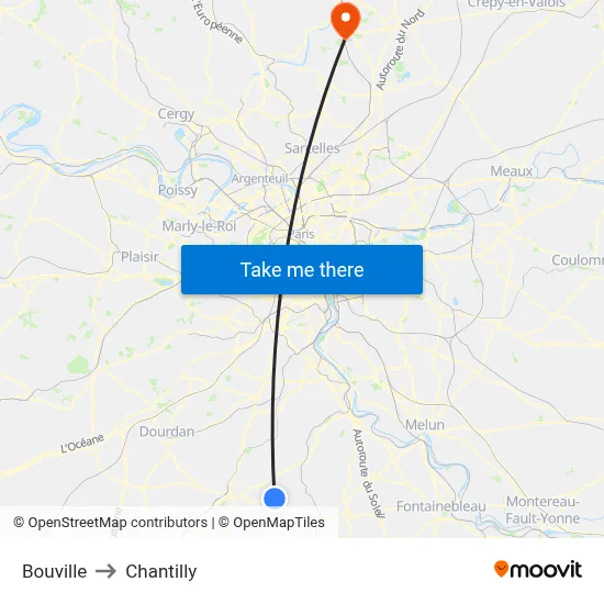 Bouville to Chantilly map