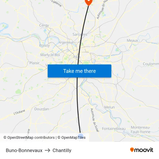 Buno-Bonnevaux to Chantilly map