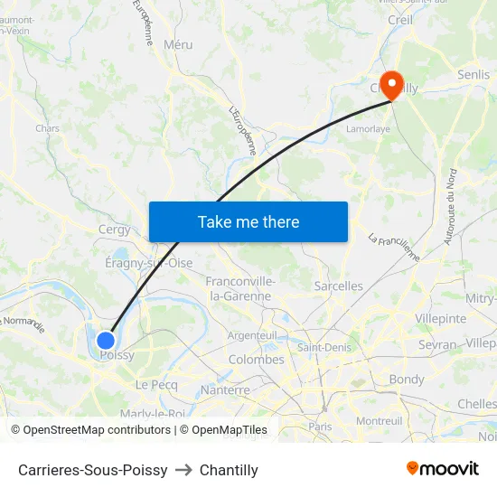Carrieres-Sous-Poissy to Chantilly map