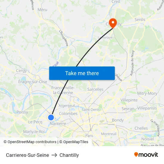 Carrieres-Sur-Seine to Chantilly map