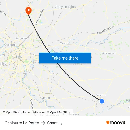 Chalautre-La-Petite to Chantilly map