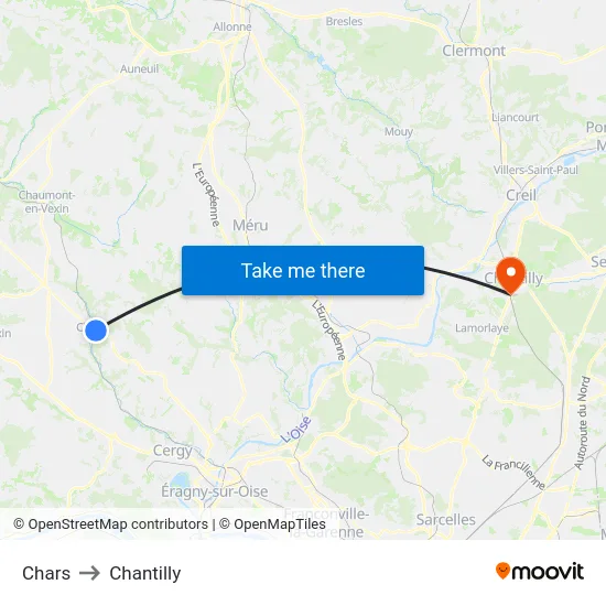Chars to Chantilly map