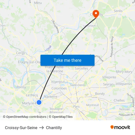 Croissy-Sur-Seine to Chantilly map