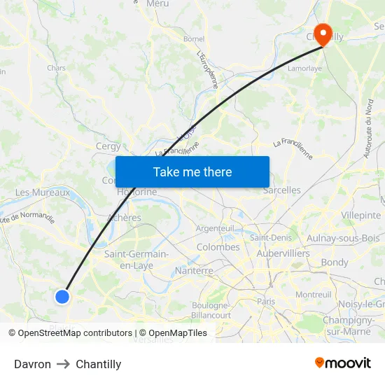 Davron to Chantilly map