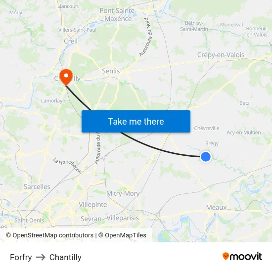 Forfry to Chantilly map
